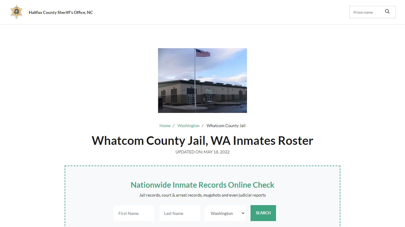 Whatcom County Jail, WA Jail Roster, Name Search