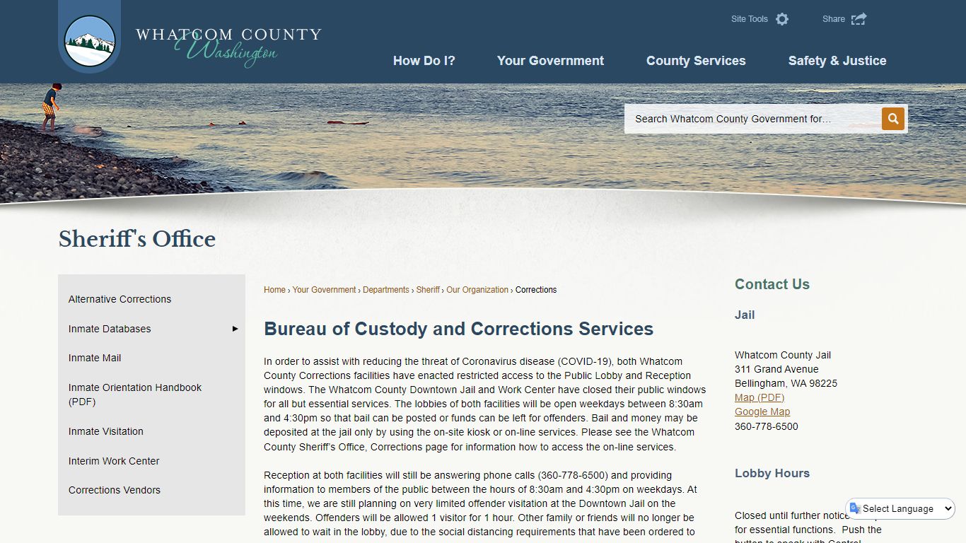 Bureau of Custody and Corrections ... - Whatcom County, WA